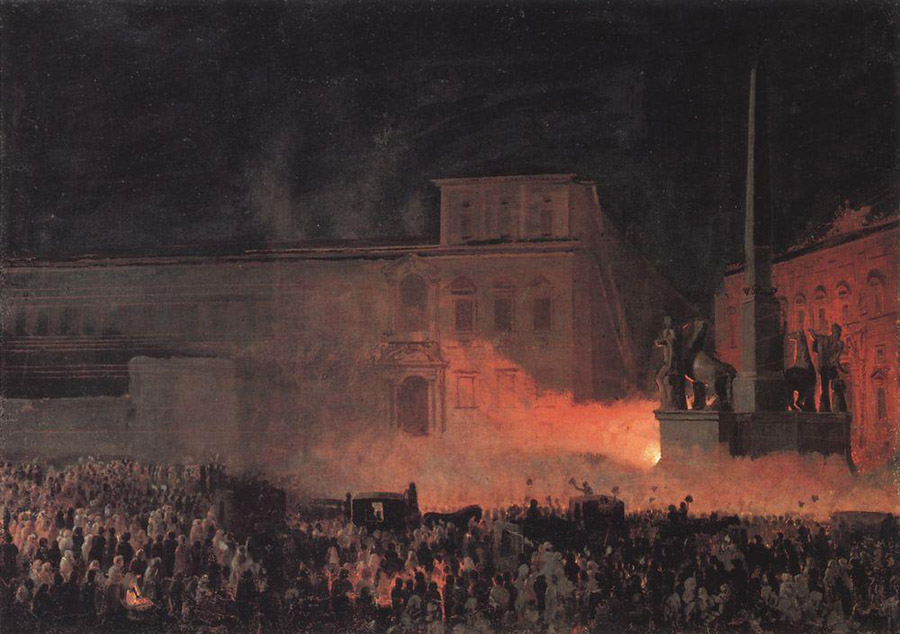 Karl Pavlovich Brjullov, Manifestation politique à Rome en 1846